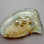 Brincos Aurora Boreal em Pérolas Akoya  6,5–7 mm | Ouro 18K
