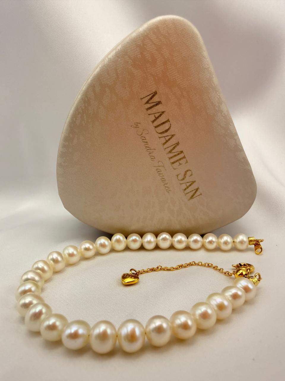 Pulseira de Pérolas de Água Doce AA+ 6–6,5 mm | Fecho S925 Banho Ouro 18k