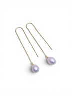 Brincos Longos de Pérolas Edison Brancas AA+ | Design Passante | Banho Ouro 18K