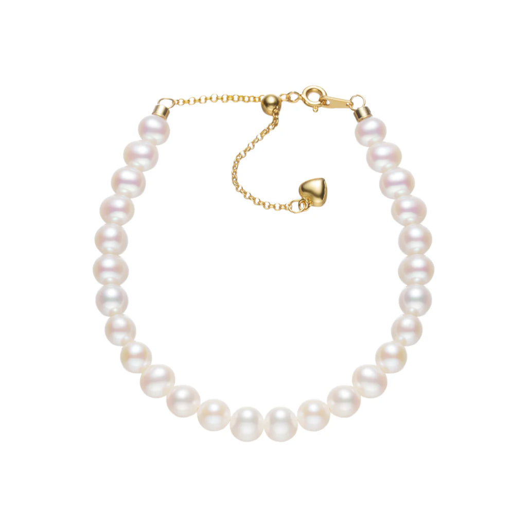 Pulseira de Pérolas de Água Doce AA+ 6–6,5 mm | Fecho S925 Banho Ouro 18k