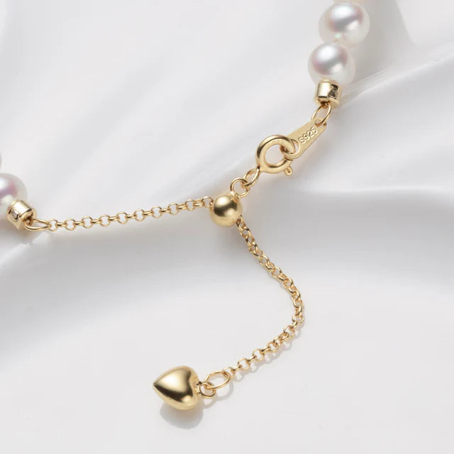 Pulseira de Pérolas de Água Doce AA+ 6–6,5 mm | Fecho S925 Banho Ouro 18k