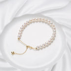 Pulseira de Pérolas de Água Doce AA+ 6–6,5 mm | Fecho S925 Banho Ouro 18k