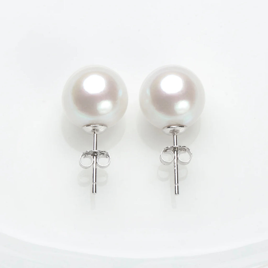 Brincos Clássicos de Pérola Edison Branca 12 mm